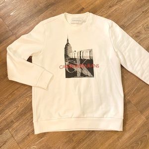 Calvin Klein crew neck fleece pullover.